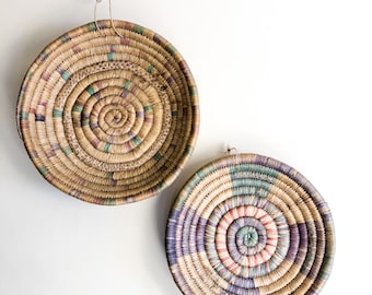 Woven Basket Wall Decor Art Wall Hanging Decor Wicker Basket Wall Wicker Decor Home Wall Decor Living Room Art Woven Wall Basket Vintage Art