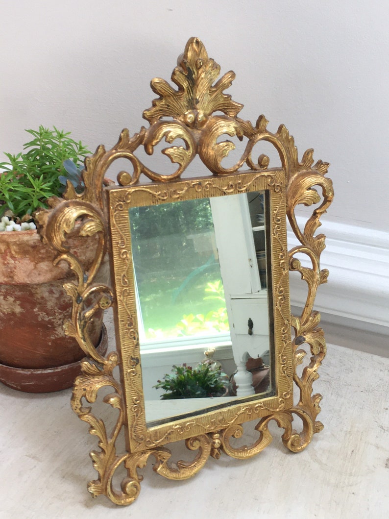 Lovely Ornate Victorian Tabletop Vanity Mirror Gothic Cast Etsy