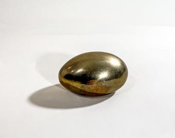 Vintage Brass Egg Paperweight in the Style of Carl Aubock Hollywood Regency Office Desk Decor Golden Egg Paperweight Entryway Decor