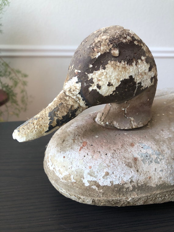 Antique Canvasback Duck Decoy Red Head Weathered Rustic Patina Styrafoam Ducks Unlimited Duck Hunting Primitive Unsigned
