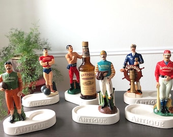 Antique Bourbon Bottle Holder Japanese Decor Advertising Decorations Chicago Art Liquor Display Jockey Art 1963 Frankfort Distillers Company