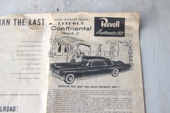 Revell Authentic Kit Lincoln Continental Mark II,  Petrol Advertisement, Petrolinia, Man Cave, Gift for Him, 1956, Classic Car, (WTH-891)