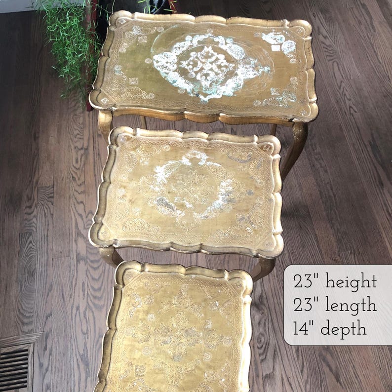 Gold Tables Gold Side Table Gold Finish Bedroom Decor Carved Tables Set ...