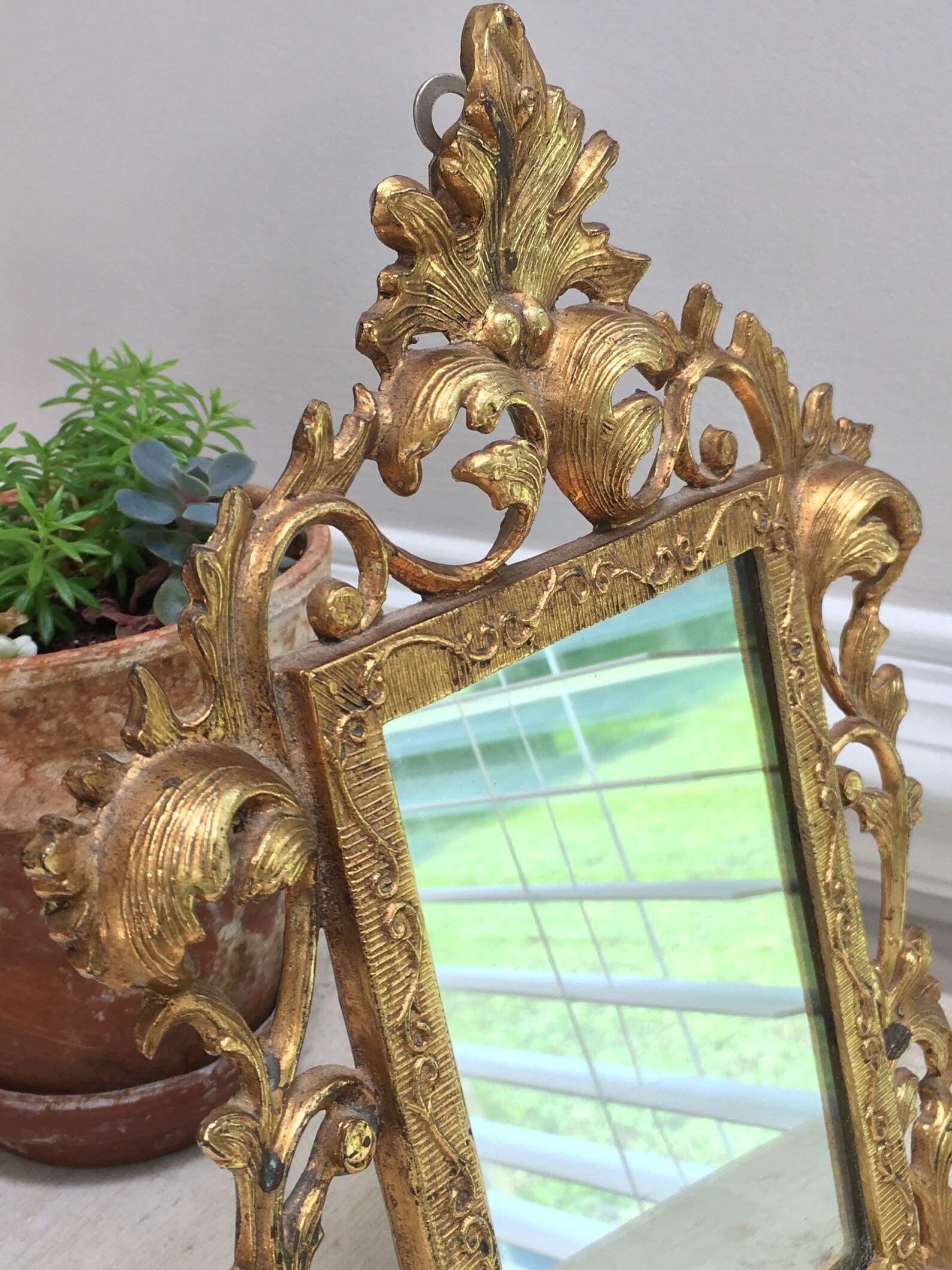 Lovely Ornate Victorian Tabletop Vanity Mirror Gothic Cast Etsy