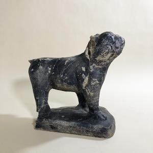 Concrete Art Dog Statue Mid Century Decor Concrete Yard Art Bulldog Statue Concrete Dog Statue Garden Art 1960s Decor Mack Trucking Style