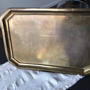 Large Decoration Tray Italian Brass Decorative Tray Minimalist Aesthetic Elegant Design Tray Hollywood Regency Tray Octagon 8 Sided Tray