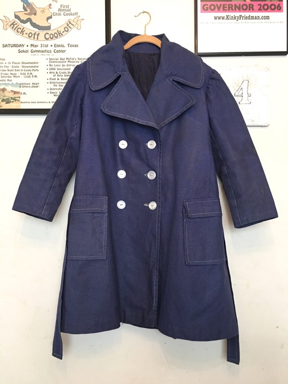 Vintage Blue Chore Jacket, Long Industrial Jacket… - image 3