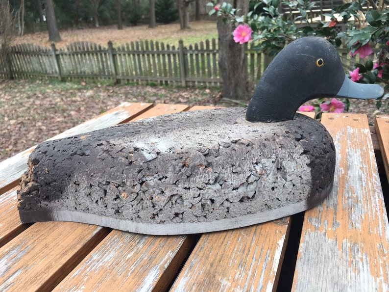 Cork Duck Decoy with Eyes Hand Carved Hand Painted Sitting Etsy