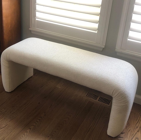 Off White Bedroom Bench Miami Florida Decor Miami Curved Bench Memphis Style Postmodern Waterfall Bench Karl Springer Palm Springs Decor