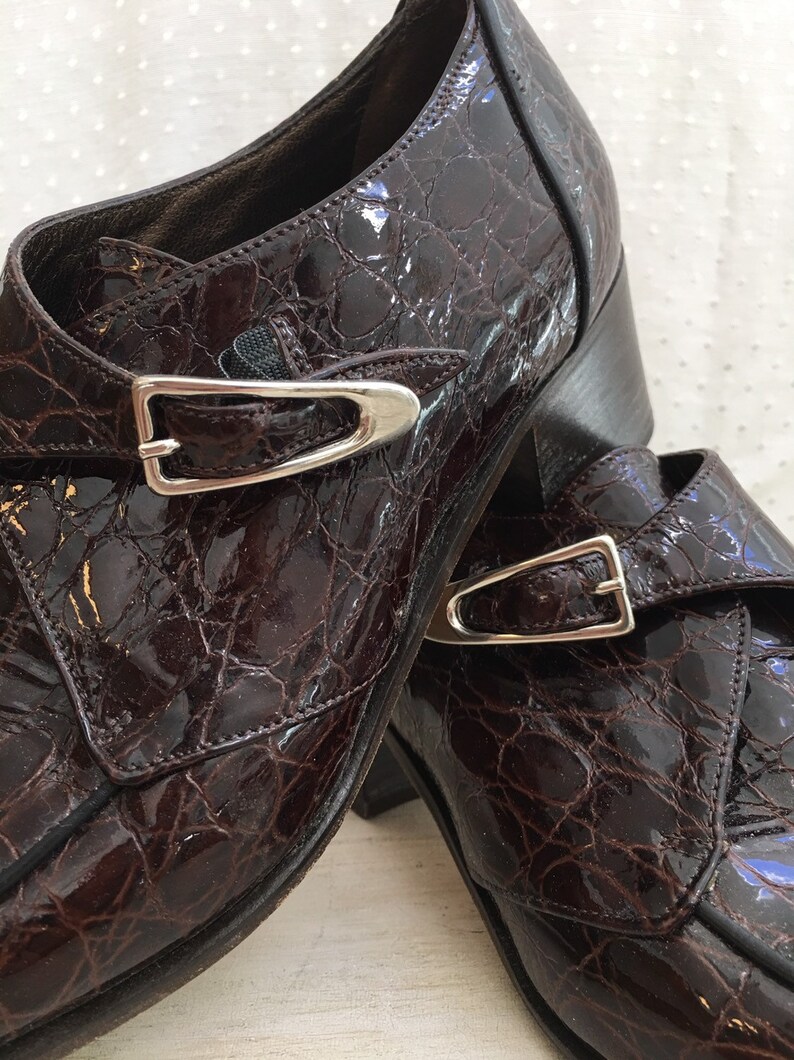 Vintage Bruno Melli Faux Crocodile Loafers Leather Slip On | Etsy