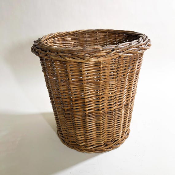 Vintage Wicker Basket Decorative Rustic Decor Outdoor Wicker Basket Farmhouse Decor Garden Basket Wicker Decor Art Basket Decor Rattan
