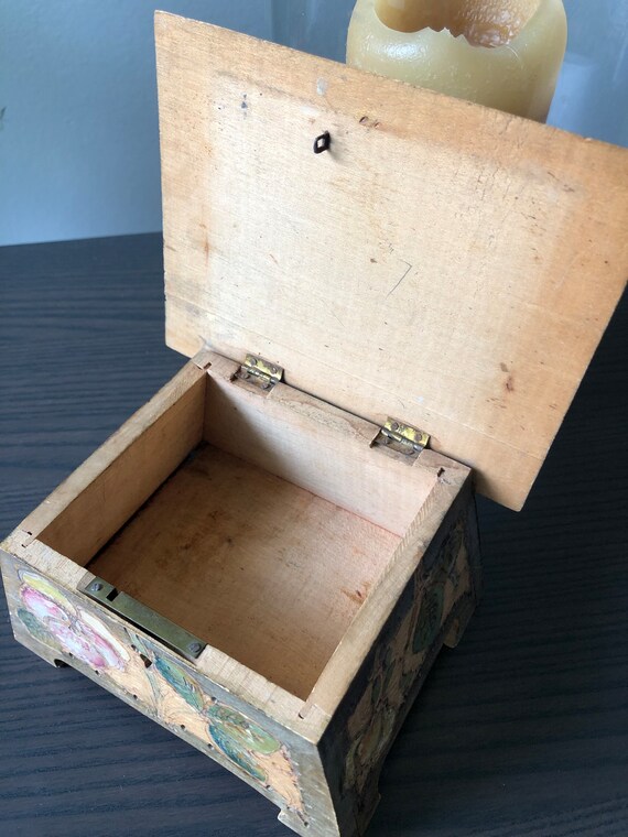 Antique Pyrography Keepsake Box Made in Norway Bu… - image 10