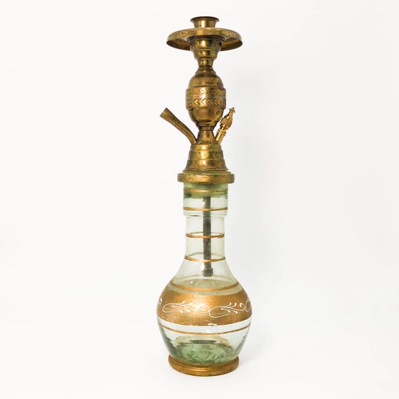 Glass Hookah Decor Brass Hookah Glass Islamic Hookah Hand Painted Glass Sisha Hookah Middle Eastern Decor Arabian Bohemian Glass