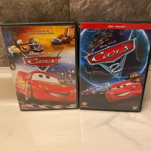 Disney Pixar Cars 1 and 2 DVD Set - Cars 2 Includes Blu-ray - Lightning McQueen Kids Movies