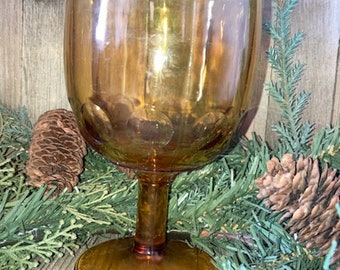 Vintage Yellow Glass Goblet