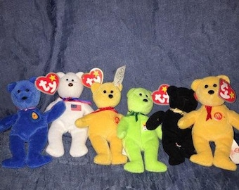Assortment of 6 Teenie Beanie Bears