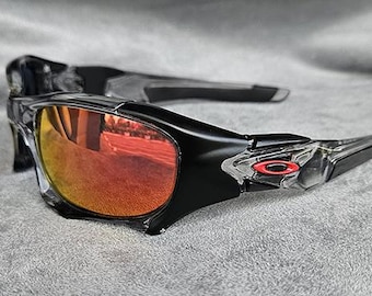 Vintage NEW Pit Boss II Sunglasses Black/Crystal Frame Red Fire Y2K!