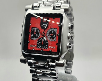 Oakley inpired Minute Machine Watch, Red face, Swiss Made, Y2k.
