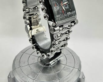 Oakley Inpired Minute Machine Chrome Watch black face, Swiss Made, Y2k.