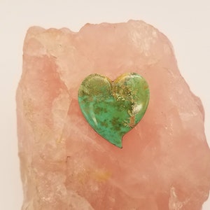 Light Green Hachita Turquoise Medium Tear Heart Cabochon/backed
