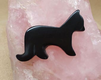 White Howlite Cougar Wildcat Medium Cabochon with Sterling Silver Eyehook backed