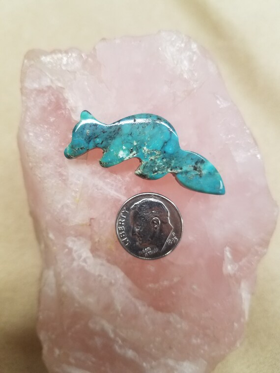 Blue Green Turquoise Cat Small Cabochon Pairbacked Turquoise Mountain