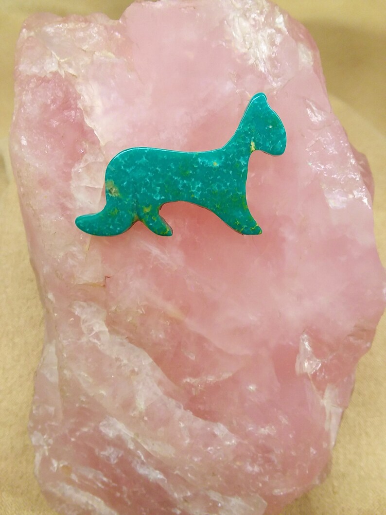 Green Turquoise Cougar Medium Small Cabochon backed