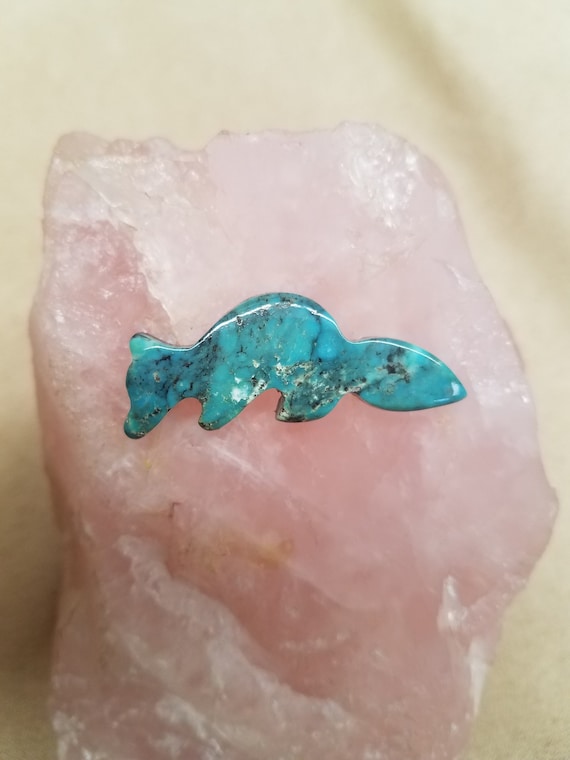 Blue Green Turquoise Cat Small Cabochon Pairbacked Turquoise Mountain