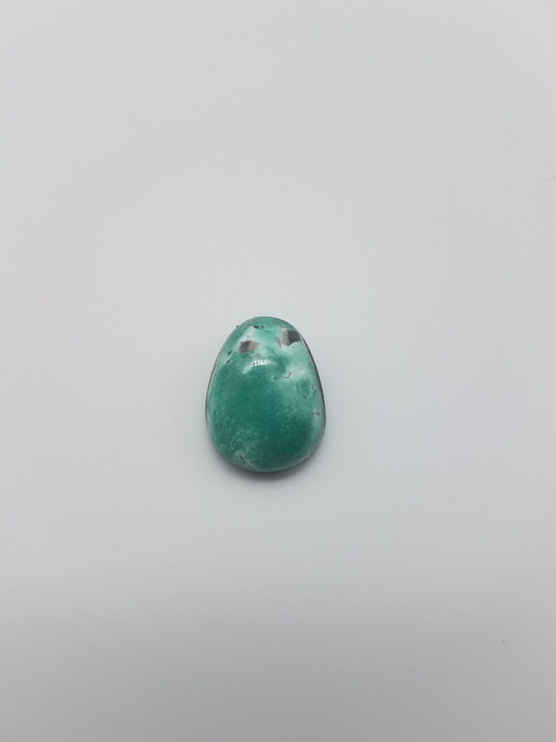 Blue Green Fox Turquoise Freeform Oval Cabochon Backed