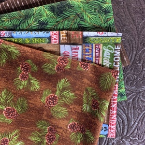 Pine/pinecones, Woodland/up-north napkins, Set of 4, re-usable 16 x 16&quot; approx.