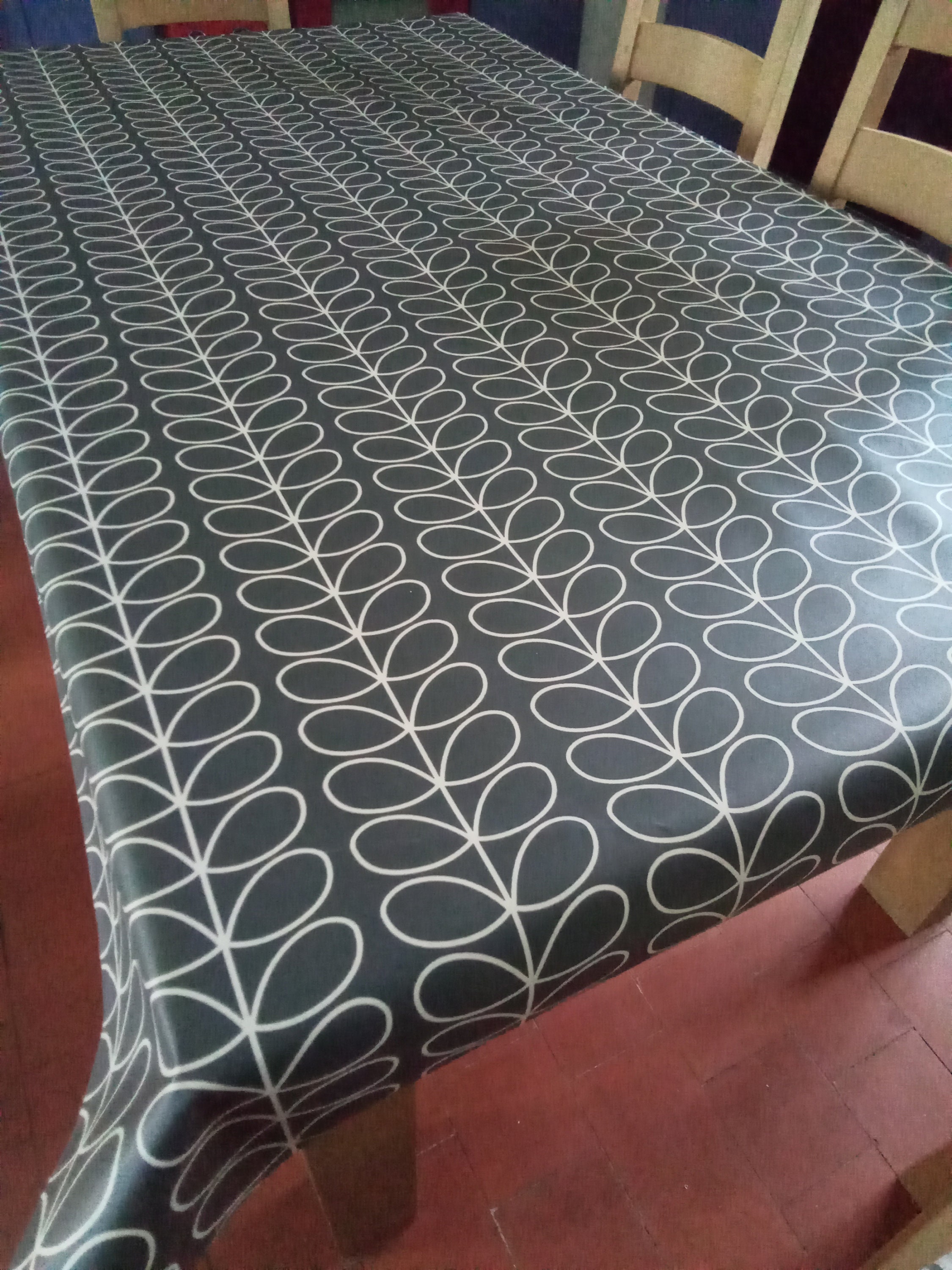 PVC Wipeclean Tablecloth Orla Kiely Cool Grey Linear Stem Etsy