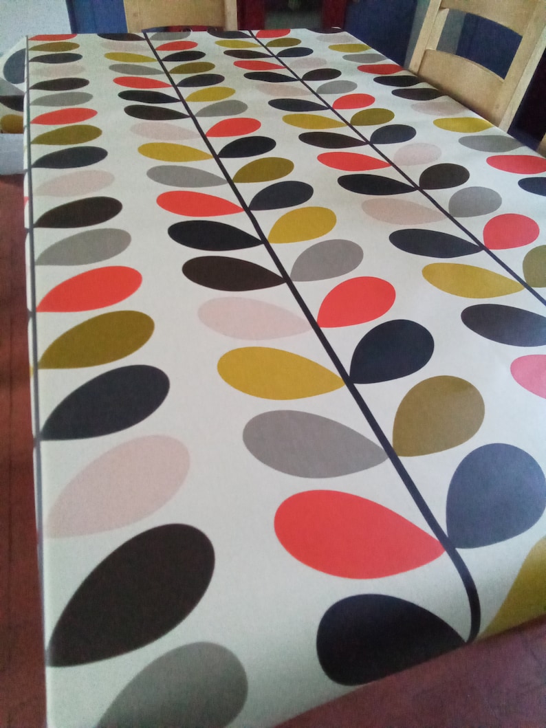 PVC Wipeclean Tablecloth Orla Kiely Multi Stem Tomato Fabric Etsy