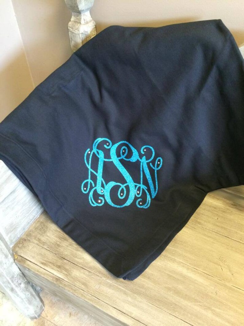 Monogram Blanket Monogram Sweatshirt Blanket Monogrammed | Etsy