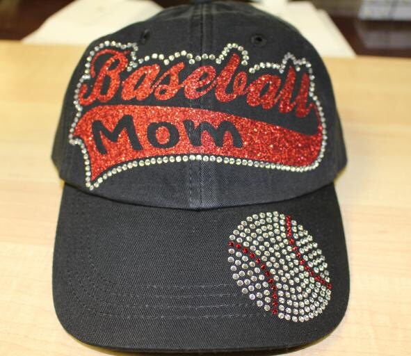 Baseball Mom Cap Baseball Mom rhinestone Hat Baseball School Etsy
