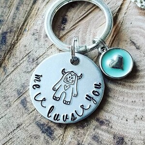 Love Monster, Long Distance Keychain, BFF Keychain, Love Keychain, Mothers Day Gift, I Love You Gift, Me Luv You, Mother's Day Gift From Kid image 1