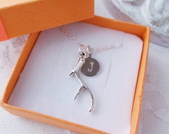 Personalized Gift Antler Necklace Couples gift Bridal gift Country Southern Valentines Day Gift Deer Antler Necklace Gold Antler