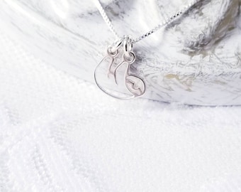 Sloth Necklace, Dainty Necklace, Sterling Silver Sloth, Minimalist Necklace, Sloth Jewelry, Sloth Gift Sterling Sloth Necklace Sloth Pendant