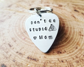 Guitar Pick Keychain, Personalized Guitar Pick, I Pick You Keychain, Gift for Men, Father's Day Gift, Hand Stamped Pick, Stamped Key Chain