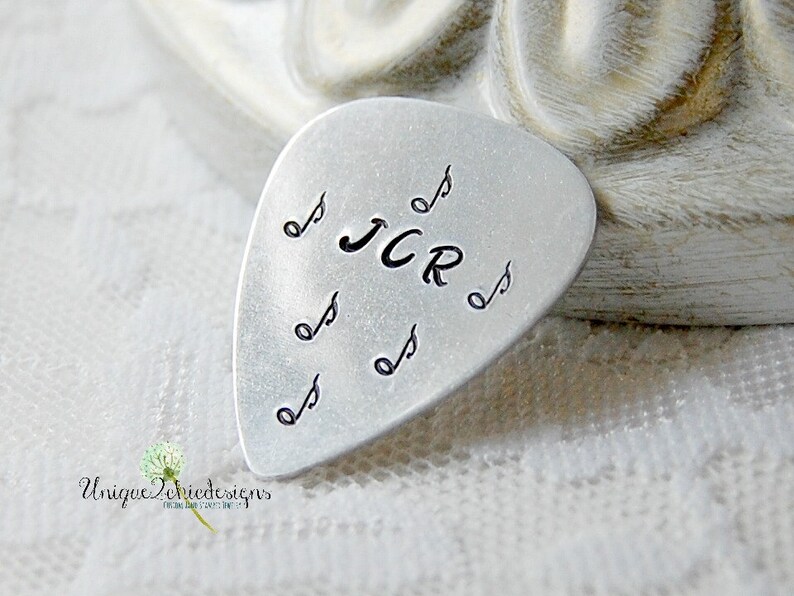 Guitar Pick, Personalized Pick, Custom Pick, Gift for Men, Gift For Dad, Customized Plectrum, Music Lover, Hand Stamped Pick, Guitarist Gift image 6