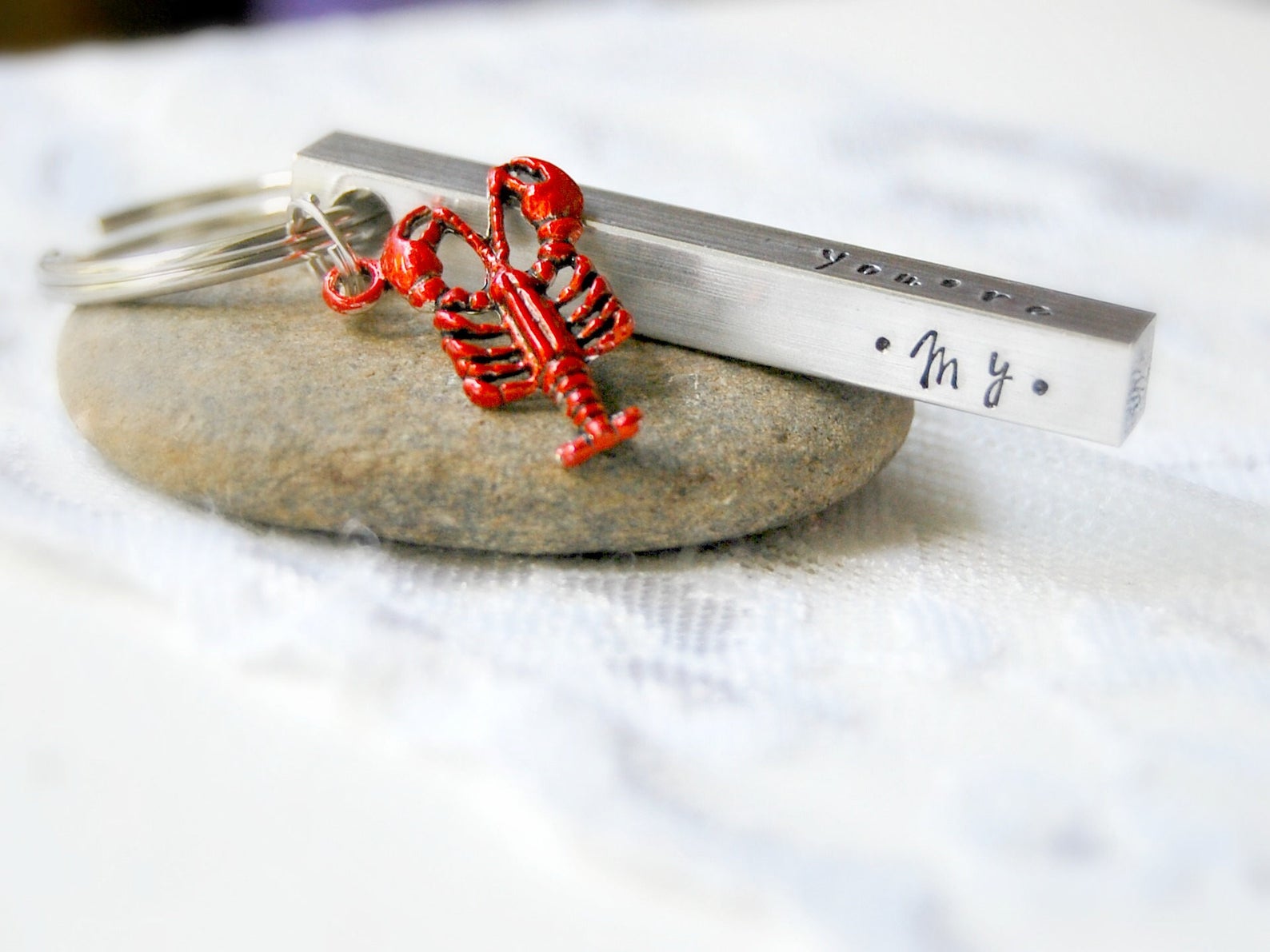 You're My Lobster Lobster Keychain Stamped Bar Keychain Etsy