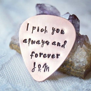 Guitar Pick, Personalized Pick, Custom Pick, Gift for Men, Gift For Dad, Customized Plectrum, Music Lover, Hand Stamped Pick, Guitarist Gift image 2