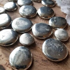 Pewter Blanks, Handstamping Blanks, Handcast Pewter, Pewter Pebble, Worry Stone, Worry Coin, Pocket Pebble, Handmade Pewter Coin, Raw Pewter image 5