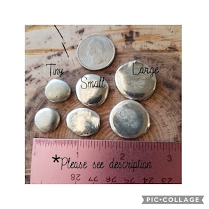 Pewter Blanks, Handstamping Blanks, Handcast Pewter, Pewter Pebble, Worry Stone, Worry Coin, Pocket Pebble, Handmade Pewter Coin, Raw Pewter image 2