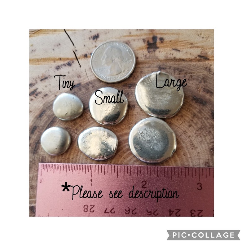 Pewter Blanks, Handstamping Blanks, Handcast Pewter, Pewter Pebble, Worry Stone, Worry Coin, Pocket Pebble, Handmade Pewter Coin, Raw Pewter image 2