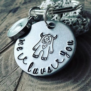 Love Monster, Long Distance Keychain, BFF Keychain, Love Keychain, Mothers Day Gift, I Love You Gift, Me Luv You, Mother's Day Gift From Kid image 3