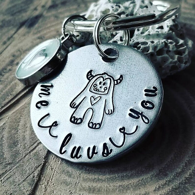 Love Monster, Long Distance Keychain, BFF Keychain, Love Keychain, Mothers Day Gift, I Love You Gift, Me Luv You, Mother's Day Gift From Kid image 3