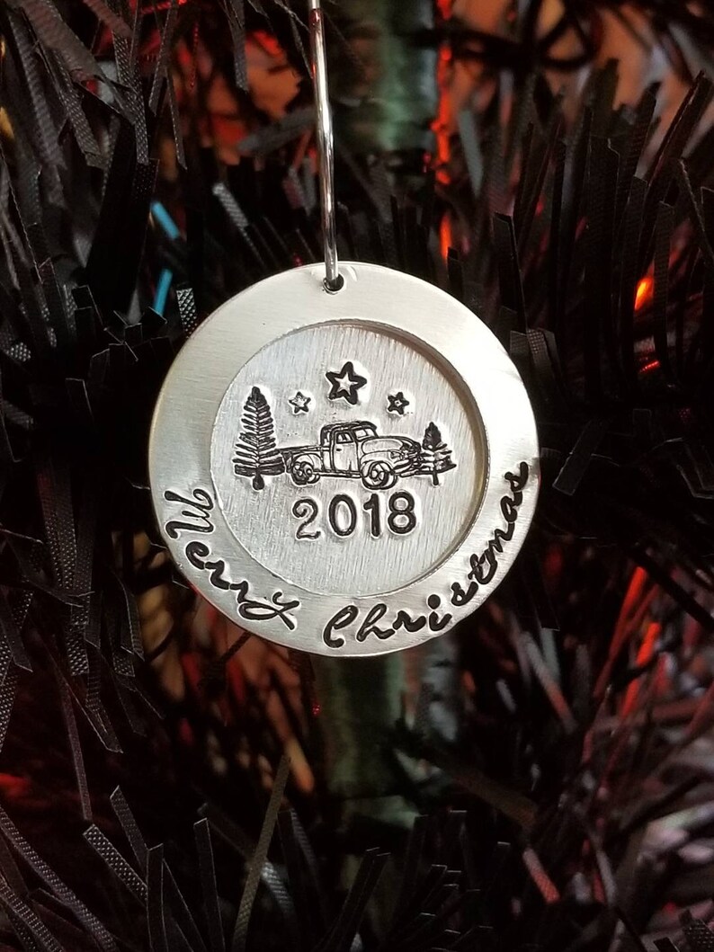 Personalized Ornament Camper Ornament Happy Camper 2019 Ornament 2019 Christmas Ornament Pewter Ornament Family Keepsake Ornament