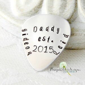 Guitar Pick, Personalized Pick, Custom Pick, Gift for Men, Gift For Dad, Customized Plectrum, New Dad Gift, Hand Stamped Pick, Father&#39;s Day