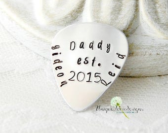 Guitar Pick, Personalized Pick, Custom Pick, Gift for Men, Gift For Dad, Customized Plectrum, New Dad Gift, Hand Stamped Pick, Father's Day