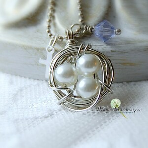 Bird Nest Necklace, Bird Necklace, Nest Necklace, Bird Nest Jewelry, Mothers Necklace, Gift for Mom, Grandmother Jewelry, Birthstone Jewelry